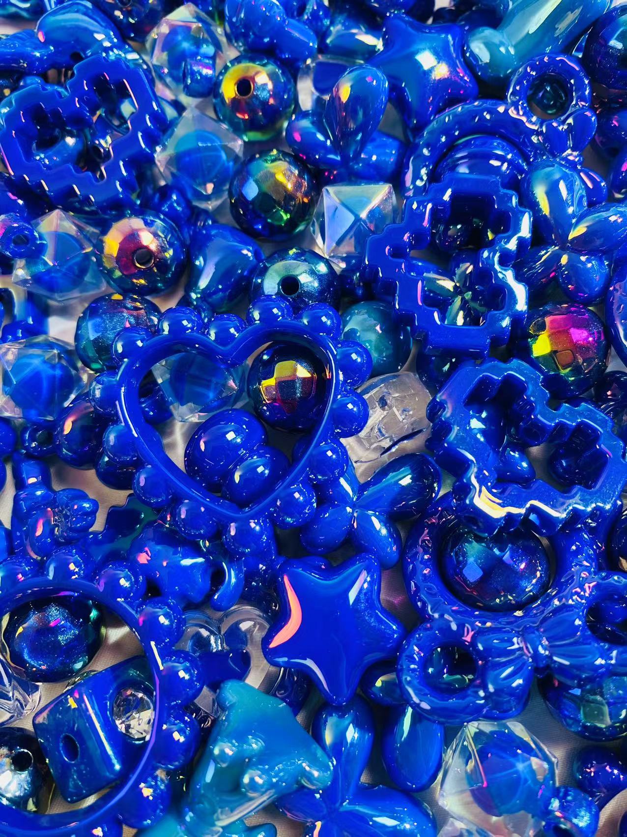 Loyal blue beads mix (for pens&chains)-clearance!