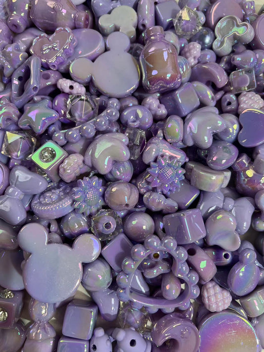 Purple  beads mix (for pens&chains)-clearance!