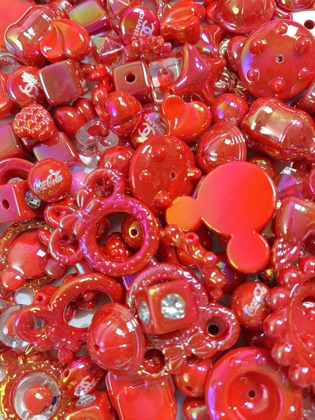 Red beads mix (for pens&chains)-clearance!