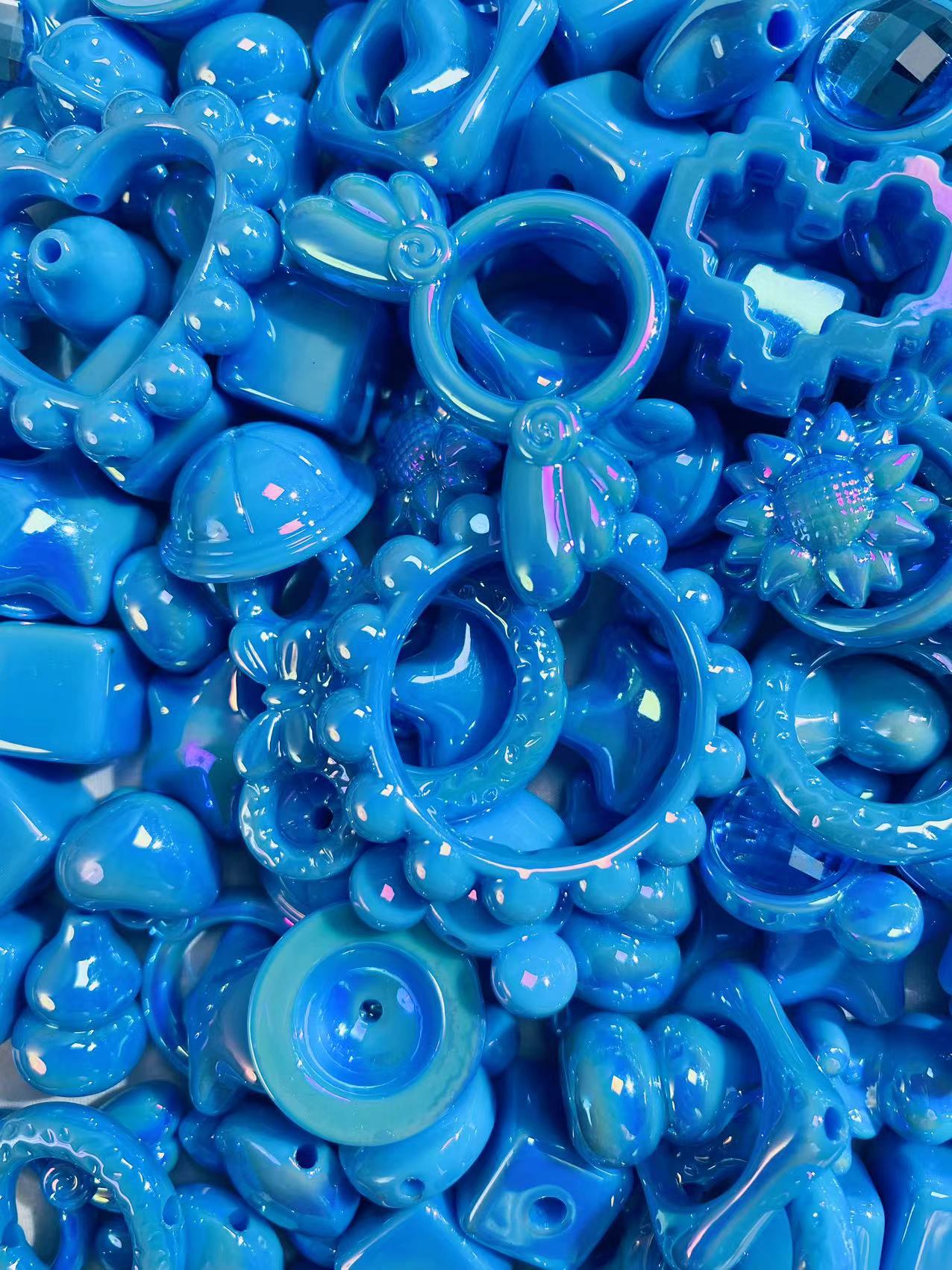 B104_ ocean blue beads mix (for pens&chains)-clearance!