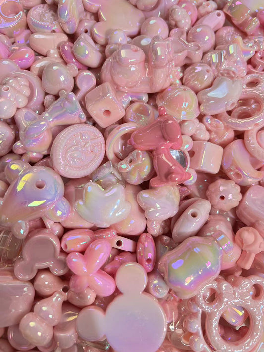 light pink beads mix (for pens&chains)-clearance!