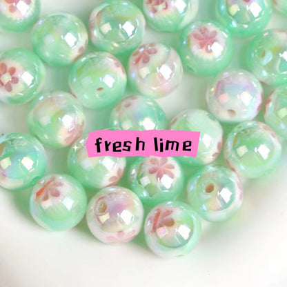 Flower round beads-16mm -fit pens