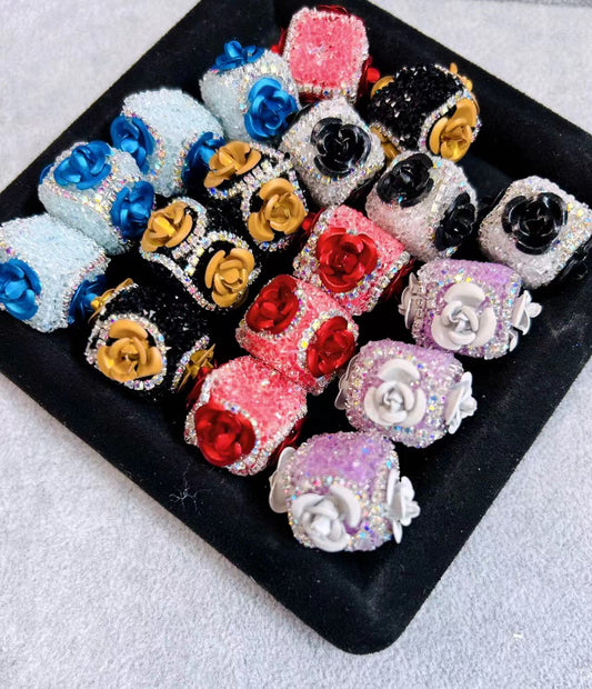 Metal flower sugar beads-fit pens