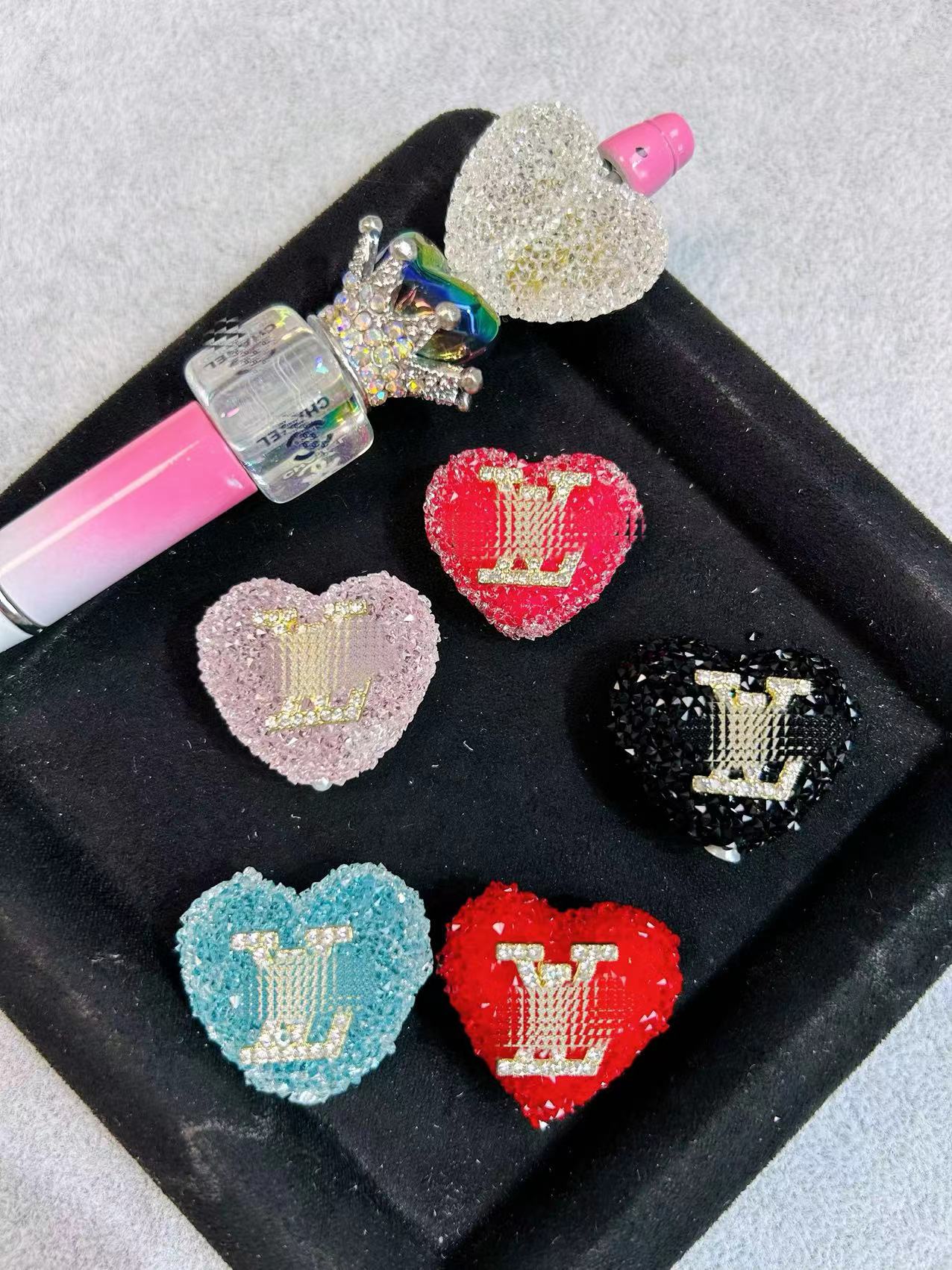 L heart sugar beads-fit pens -20mm